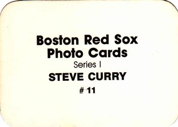 1986 Boston Red Sox Photo Cards (unlicensed) #11 Steve Curry Back