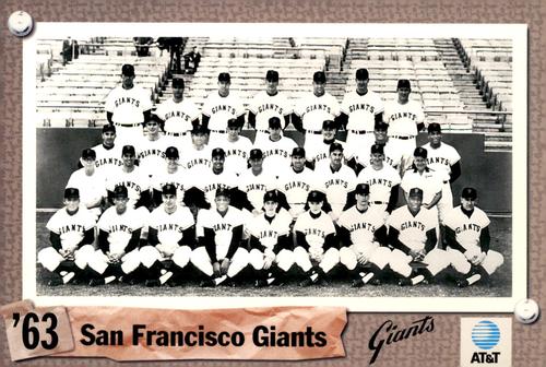 1992 AT&T San Francisco Giants Postcards #NNO 1963 Team Photo Front