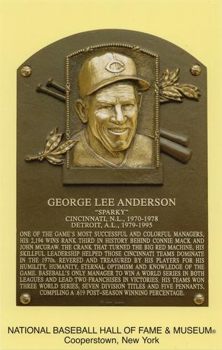 1965-22 Cooperstown Plaque Postcards #NNO Sparky Anderson Front