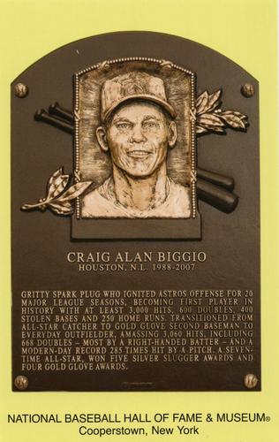 1965-22 Cooperstown Plaque Postcards #NNO Craig Biggio Front