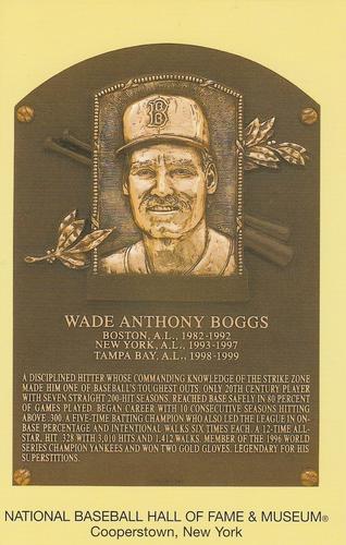 1965-22 Cooperstown Plaque Postcards #NNO Wade Boggs Front