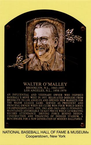 1965-22 Cooperstown Plaque Postcards #NNO Walter O'Malley Front