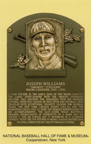 1965-22 Cooperstown Plaque Postcards #NNO Joe Williams Front