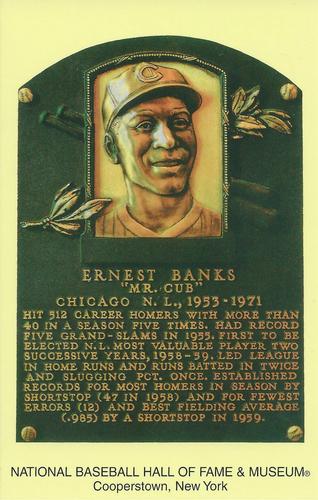 1965-22 Cooperstown Plaque Postcards #NNO Ernie Banks Front