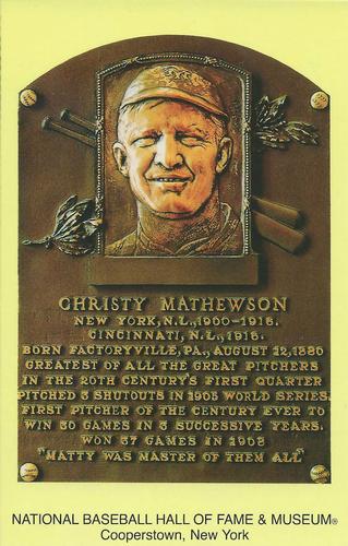 1965-22 Cooperstown Plaque Postcards #NNO Christy Mathewson Front
