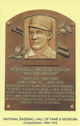1965-22 Cooperstown Plaque Postcards #NNO Mickey Welch Front