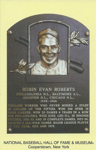 1965-22 Cooperstown Plaque Postcards #NNO Robin Roberts Front