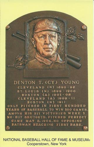 1965-22 Cooperstown Plaque Postcards #NNO Cy Young Front