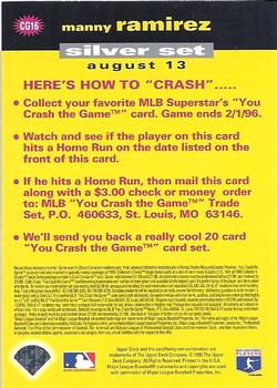 1995 Collector's Choice - You Crash the Game Silver #CG16 Manny Ramirez Back