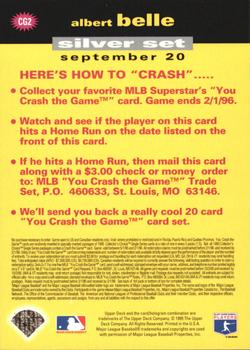 1995 Collector's Choice - You Crash the Game Silver #CG2 Albert Belle Back