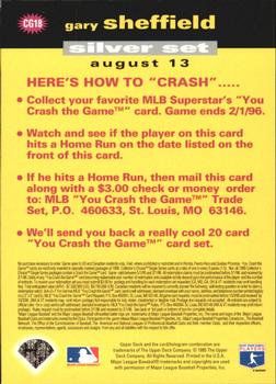1995 Collector's Choice - You Crash the Game Silver #CG18 Gary Sheffield Back