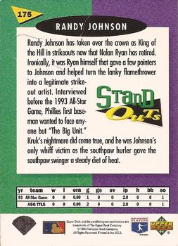 1994 Upper Deck Fun Pack #175 Randy Johnson Back