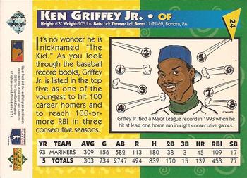 1994 Upper Deck Fun Pack #24 Ken Griffey Jr. Back