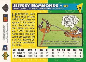 1994 Upper Deck Fun Pack #11 Jeffrey Hammonds Back