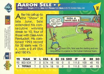 1994 Upper Deck Fun Pack #36 Aaron Sele Back