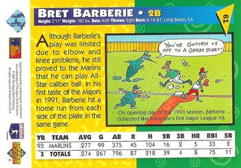 1994 Upper Deck Fun Pack #61 Bret Barberie Back