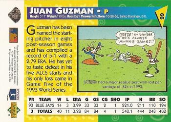 1994 Upper Deck Fun Pack #66 Juan Guzman Back