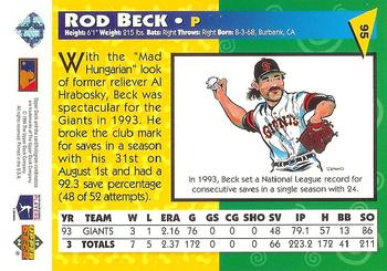 1994 Upper Deck Fun Pack #95 Rod Beck Back