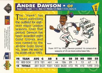 1994 Upper Deck Fun Pack #100 Andre Dawson Back