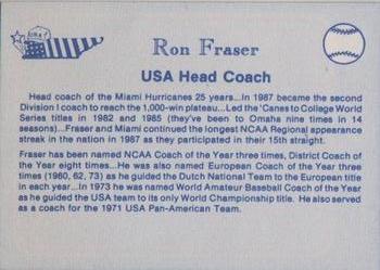 1987 BDK Pan Am Team USA Blue #NNO Ron Fraser Back