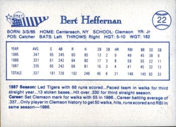 1987 BDK Pan Am Team USA Blue #NNO Bert Heffernan Back