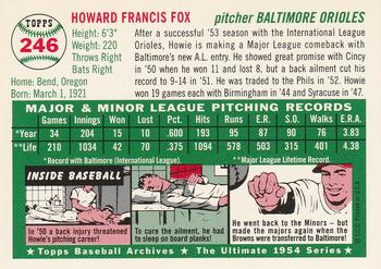 1994 Topps Archives 1954 #246 Howie Fox Back