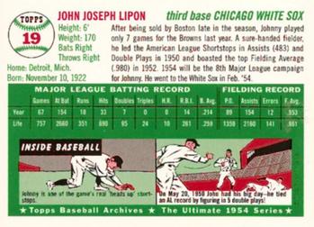 1994 Topps Archives 1954 #19 Johnny Lipon Back