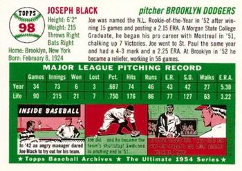 1994 Topps Archives 1954 #98 Joe Black Back