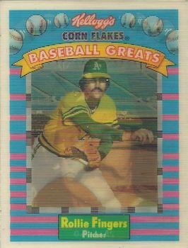 1991 Kellogg's Corn Flakes Baseball Greats #7 Rollie Fingers Front