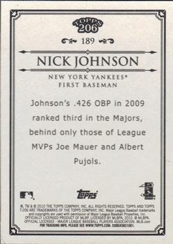 2010 Topps 206 #189 Nick Johnson Back