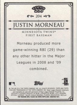 2010 Topps 206 #204 Justin Morneau Back