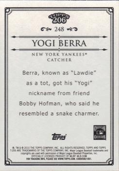 2010 Topps 206 #248 Yogi Berra Back