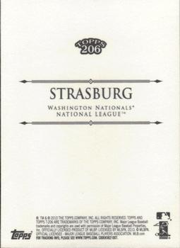 2010 Topps 206 #331 Stephen Strasburg Back