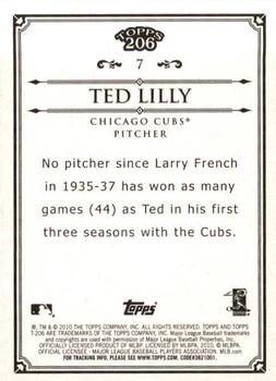 2010 Topps 206 #7 Ted Lilly Back