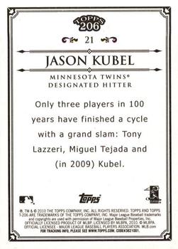 2010 Topps 206 #21 Jason Kubel Back