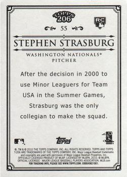 2010 Topps 206 #55 Stephen Strasburg Back