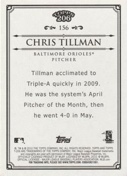 2010 Topps 206 #156 Chris Tillman Back