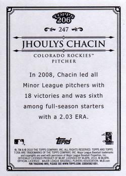 2010 Topps 206 #247 Jhoulys Chacin Back
