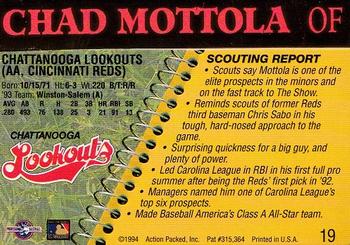 1994 Action Packed Minors #19 Chad Mottola Back
