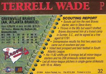1994 Action Packed Minors #32 Terrell Wade Back