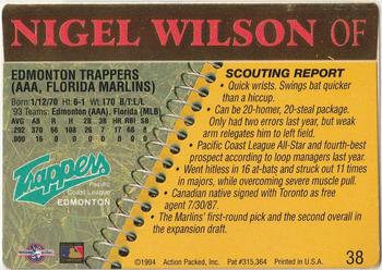 1994 Action Packed Minors #38 Nigel Wilson Back