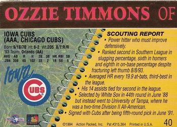 1994 Action Packed Minors #40 Ozzie Timmons Back