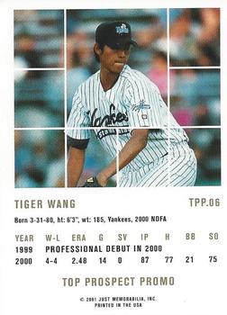 2001 Just 2K1 Top Prospect Promos - Gold #TPP.06 Chien-Ming Wang Back