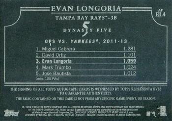 2014 Topps Dynasty - Gold Ink #APEL4 Evan Longoria Back