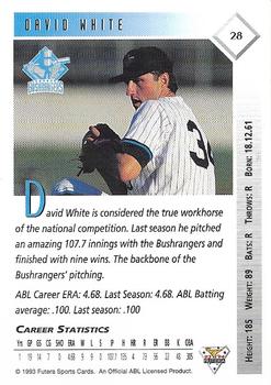 1993-94 Futera Australian Baseball Export Series #28 David White Back