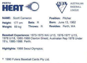 1989-90 Futera Perth Heat #NNO Scott Cameron Back