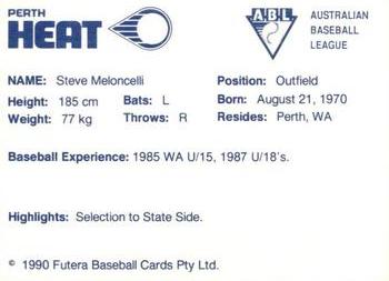 1989-90 Futera Perth Heat #NNO Steve Meloncelli Back