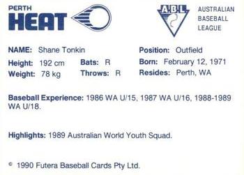 1989-90 Futera Perth Heat #NNO Shane Tonkin Back