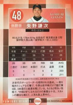 2005 BBM Yomiuri Giants #G064 Kenji Yano Back