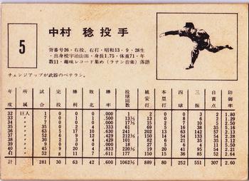 1967 Kabaya-Leaf (JF 4) #5 Minoru Nakamura Back